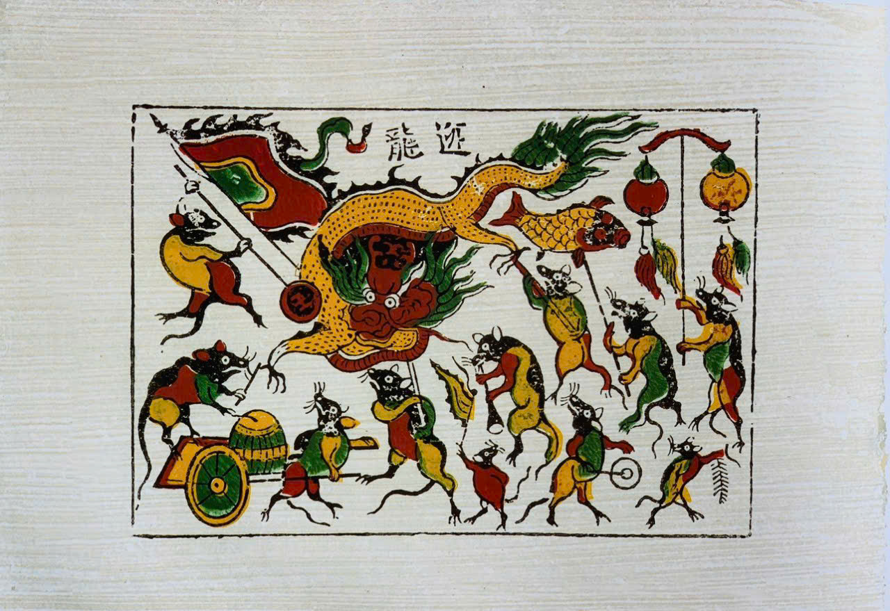 Tranh Đông Hồ - Chuột Vinh Quy